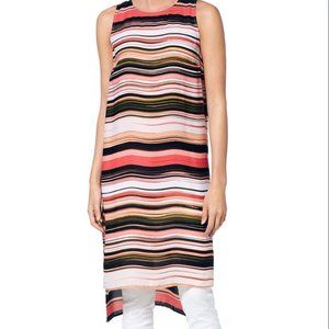Vince Camuto guava striped high-low tunic top